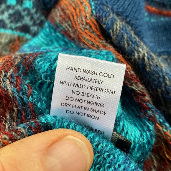 Novica Alpaca Set hat scarf wrist warmer gorgeous turquoise blues snowflake NEW - Picture 5 of 9